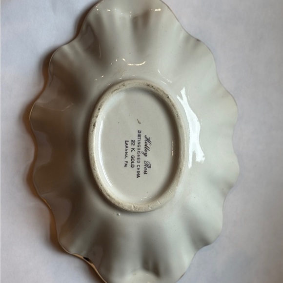 Vintage Holley Ross China Dish – Blue Floral with 22k Gold Trim – LaAnna PA - Picture 5 of 6